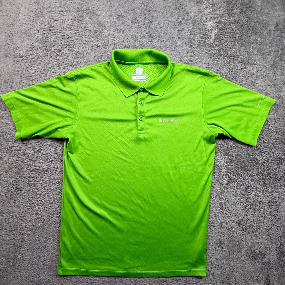 Columbia Omni Freeze Zero Polo Shirt Mens S Apple Green Short Sleeve Golf Fishin